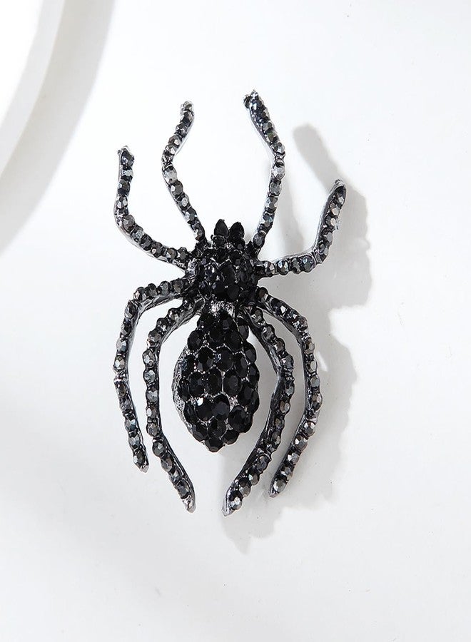 MXUHUI Spider Brooch Pins for Women Gothic Rhinestone Spider Pin Insect Brooch Halloween Cosplay Party Vintage Costume Accessories (Black) - Image 4